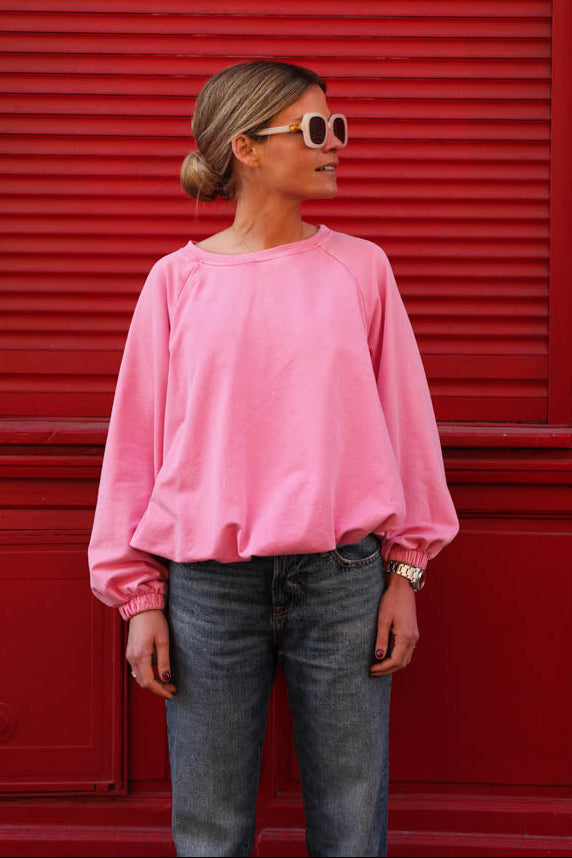 Sweat Arthus rose délavé