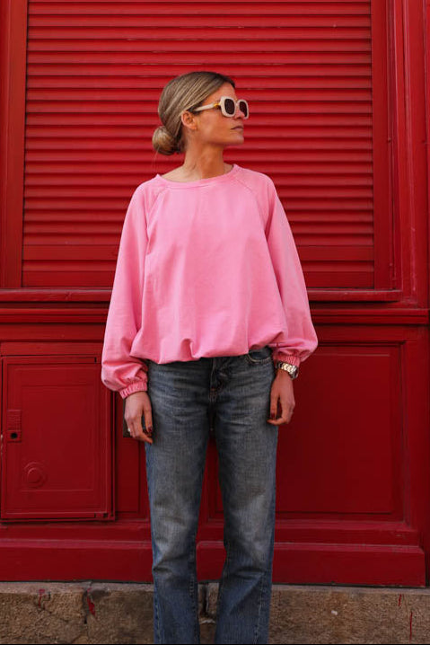 Sweat Arthus rose délavé