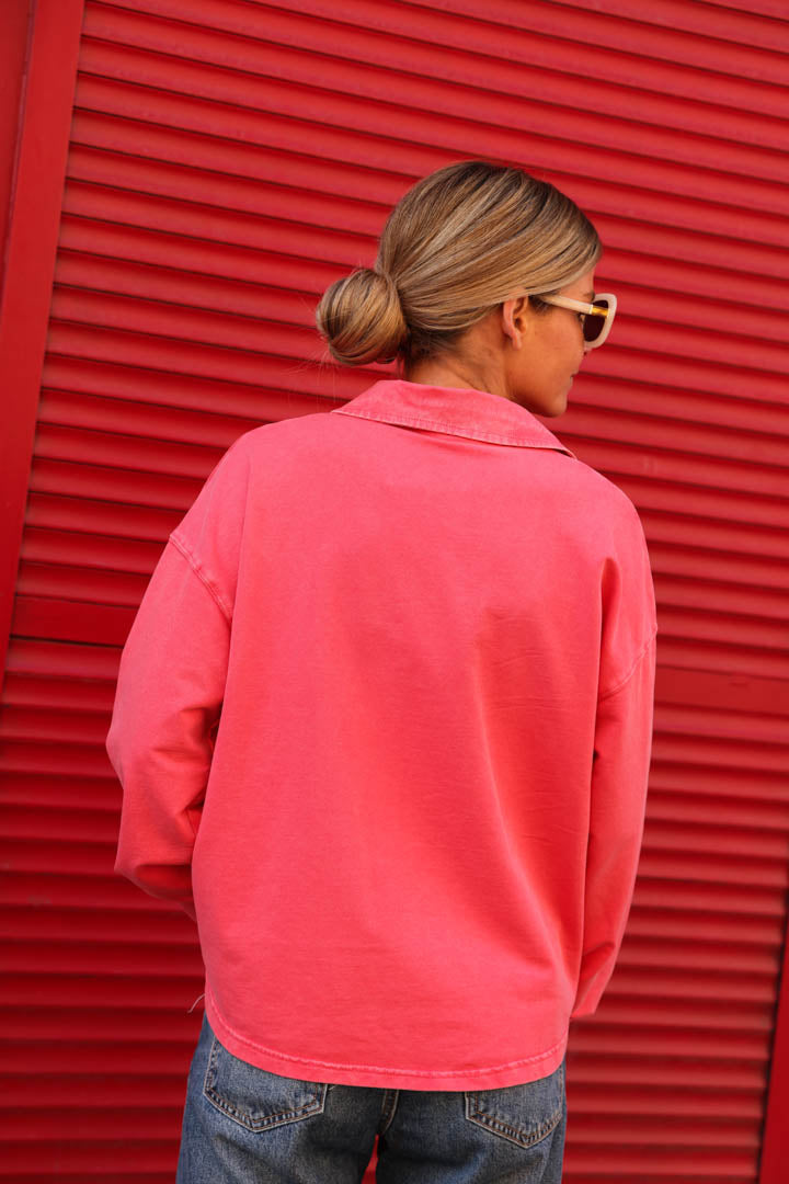 Polo Aristide rouge délavé