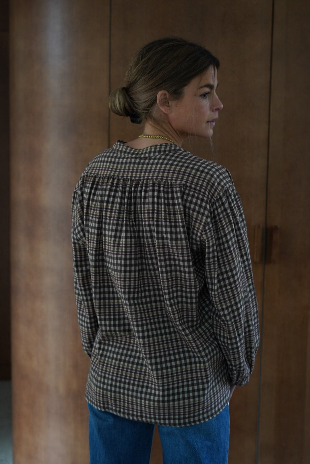 Blouse Colette carreaux marron