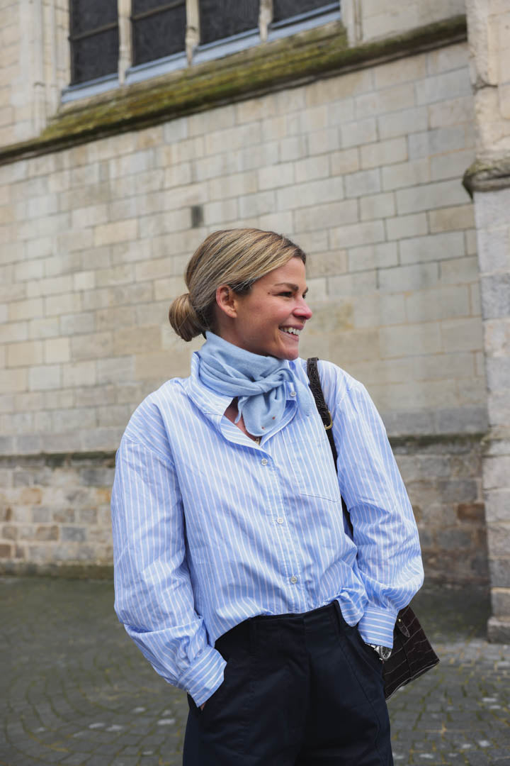 Foulard Ernest maille bleu ciel