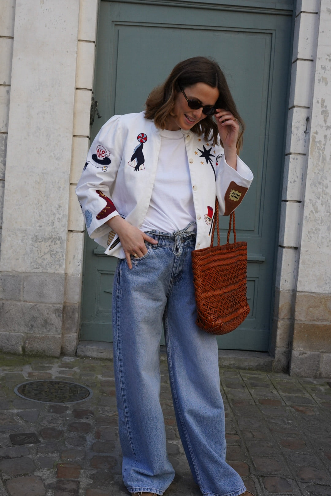 Veste Anouck blanc broderie circus