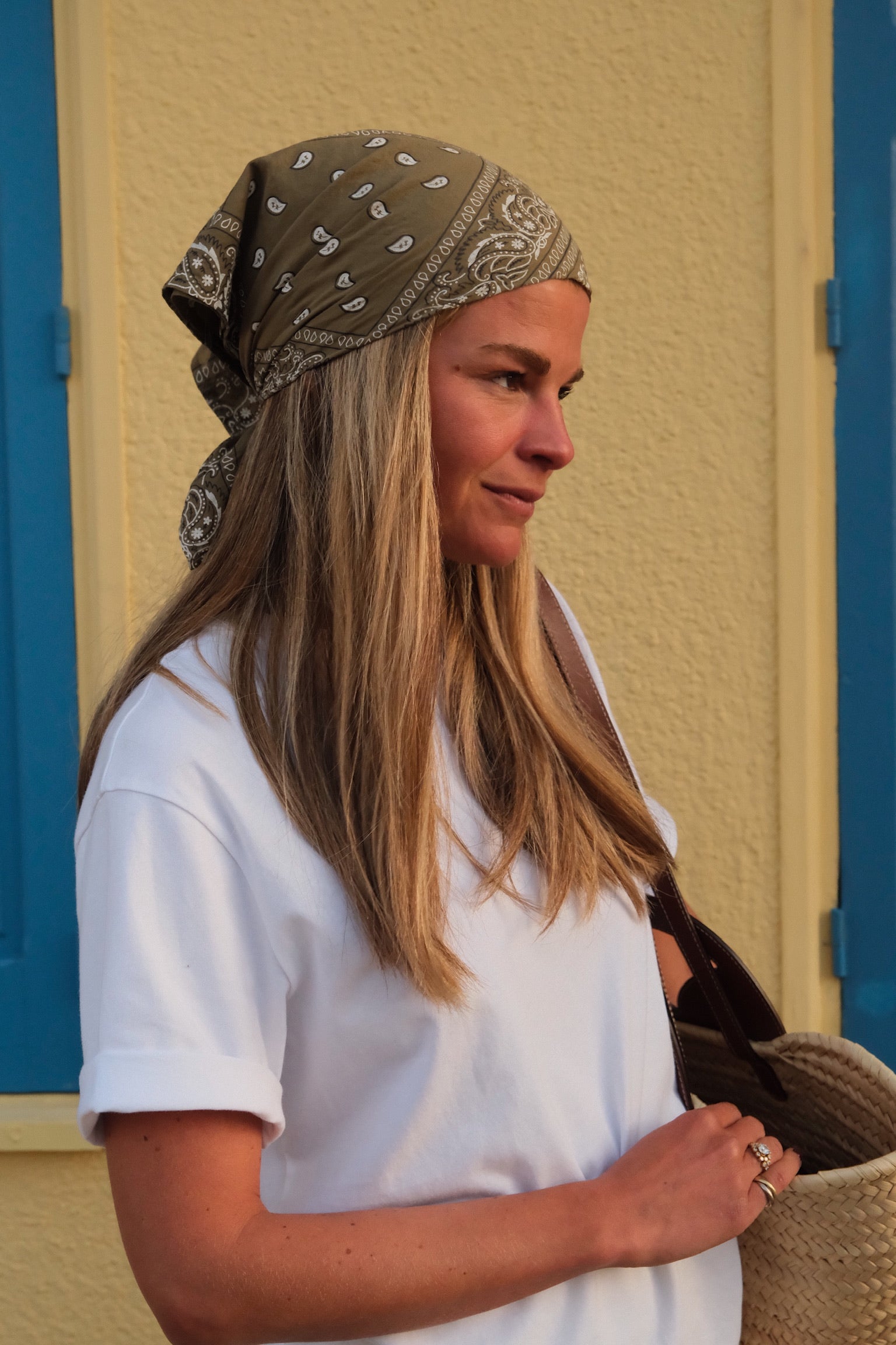 Khaki bandana scarf