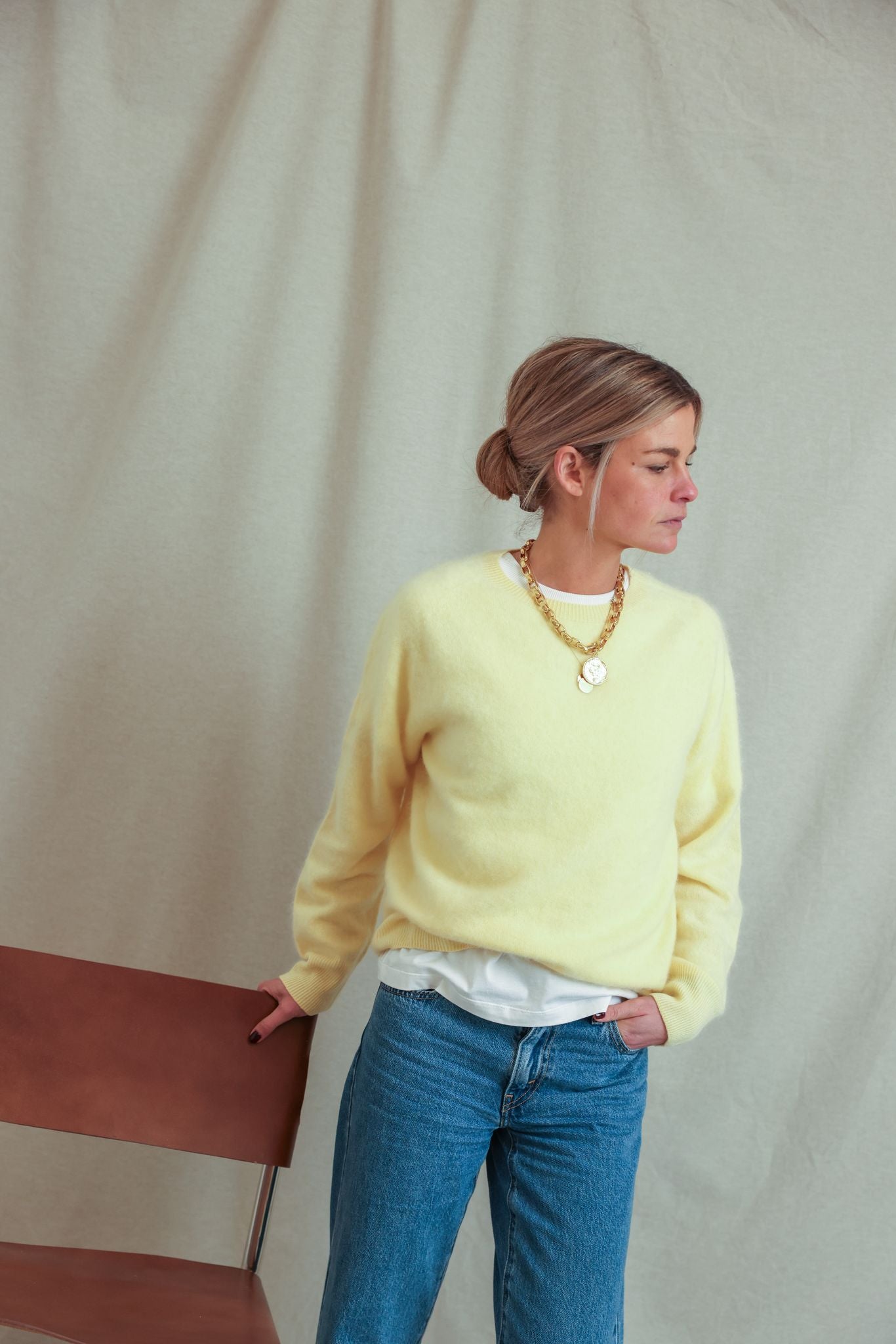 Pull Augustin laine jaune