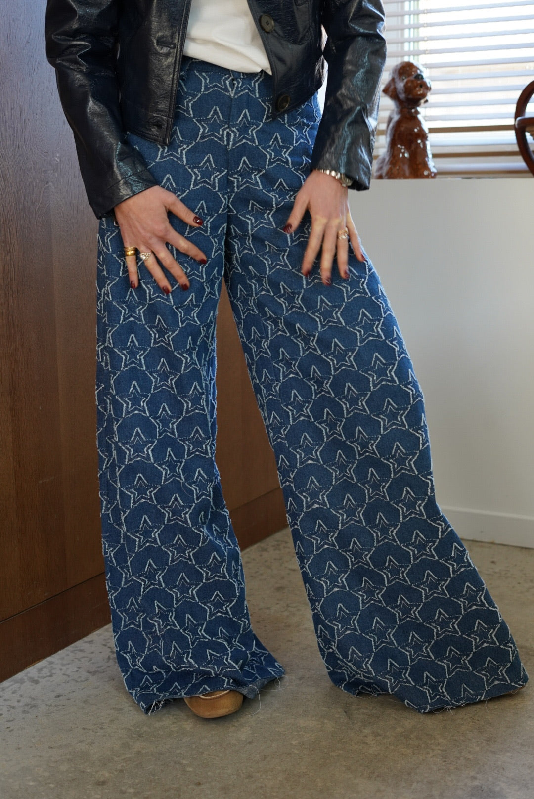 Isaac extra-wide star-print jeans
