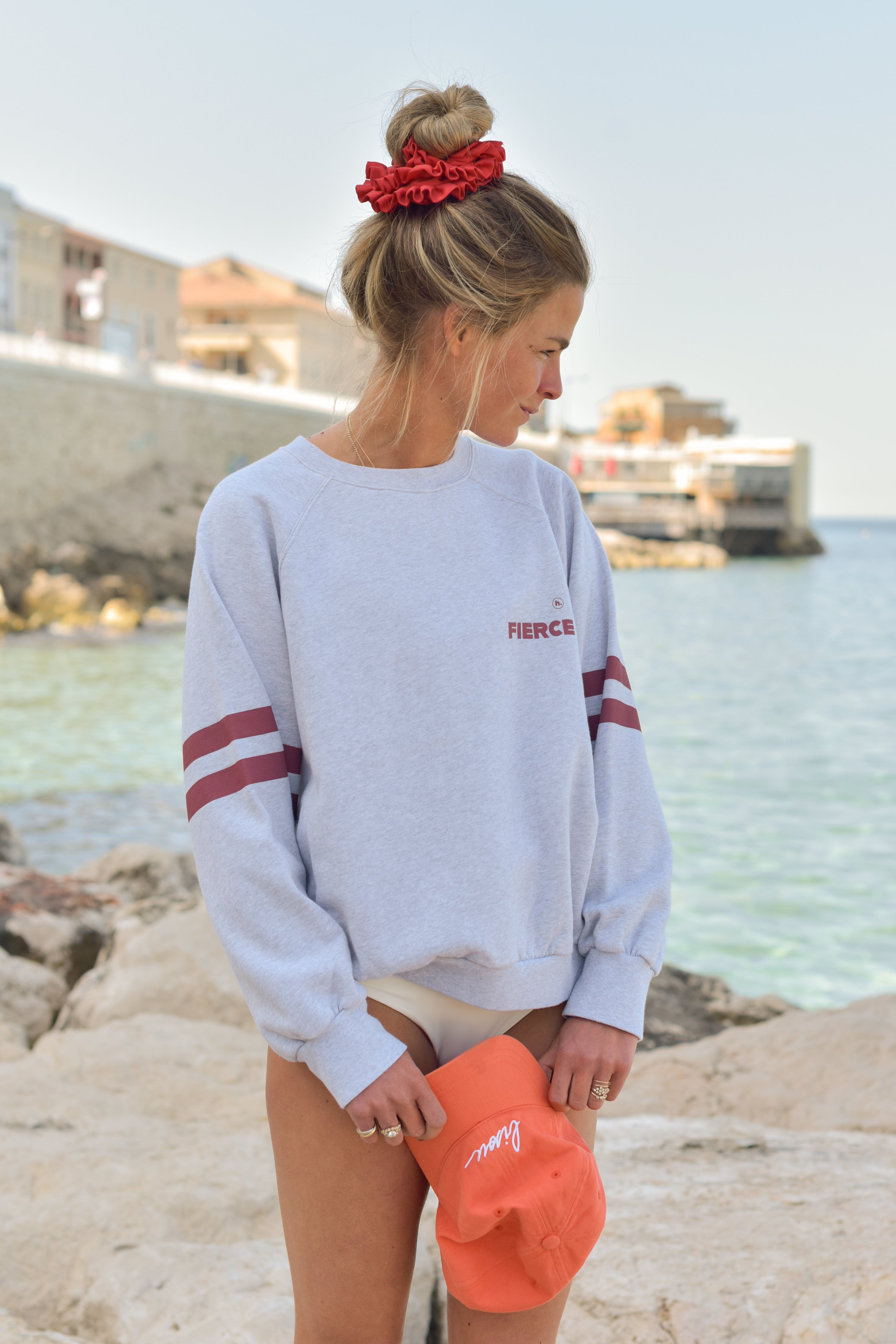 Sweat JOSEPH FIERCE gris/bordeaux