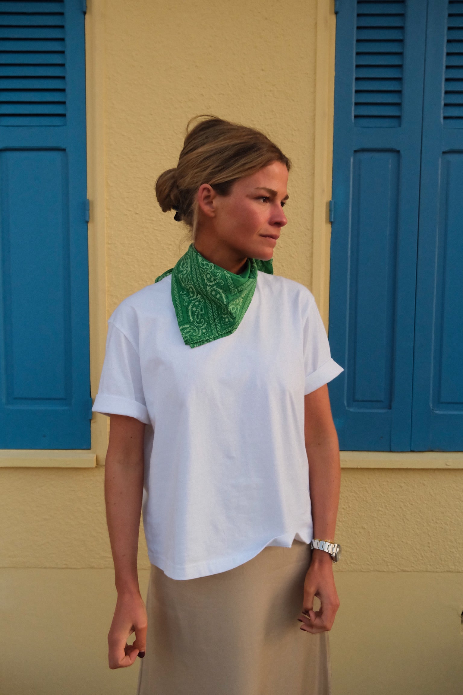 Green bandana scarf