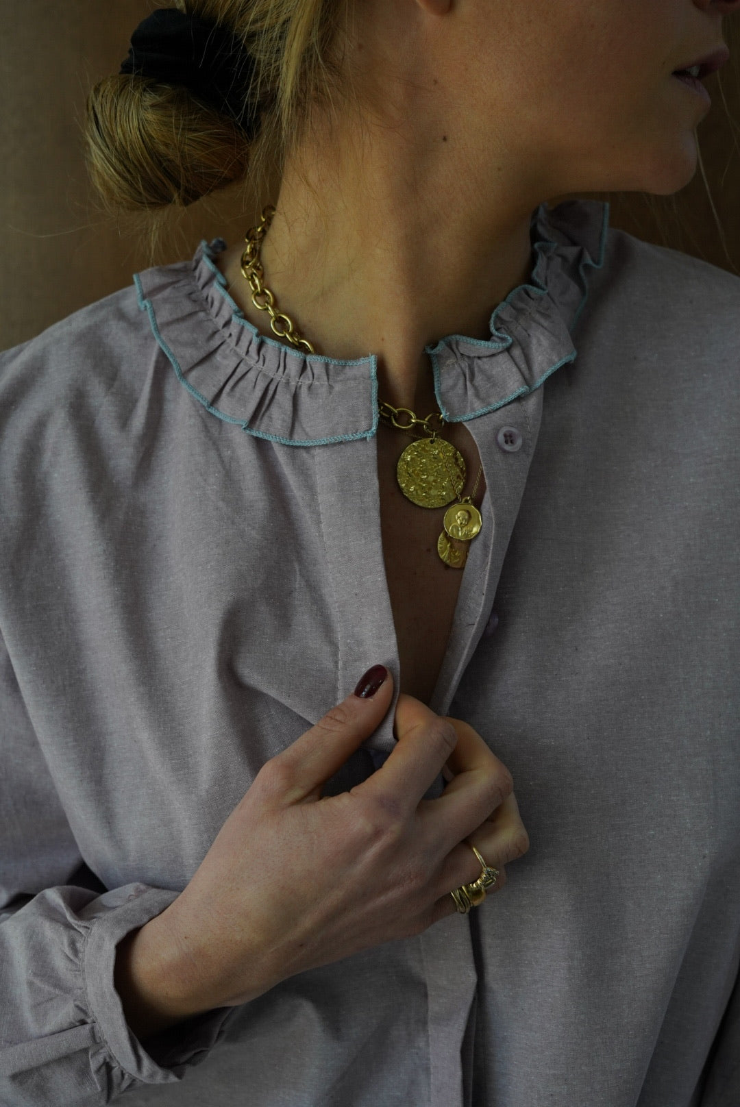 Blouse Alice lilas chiné