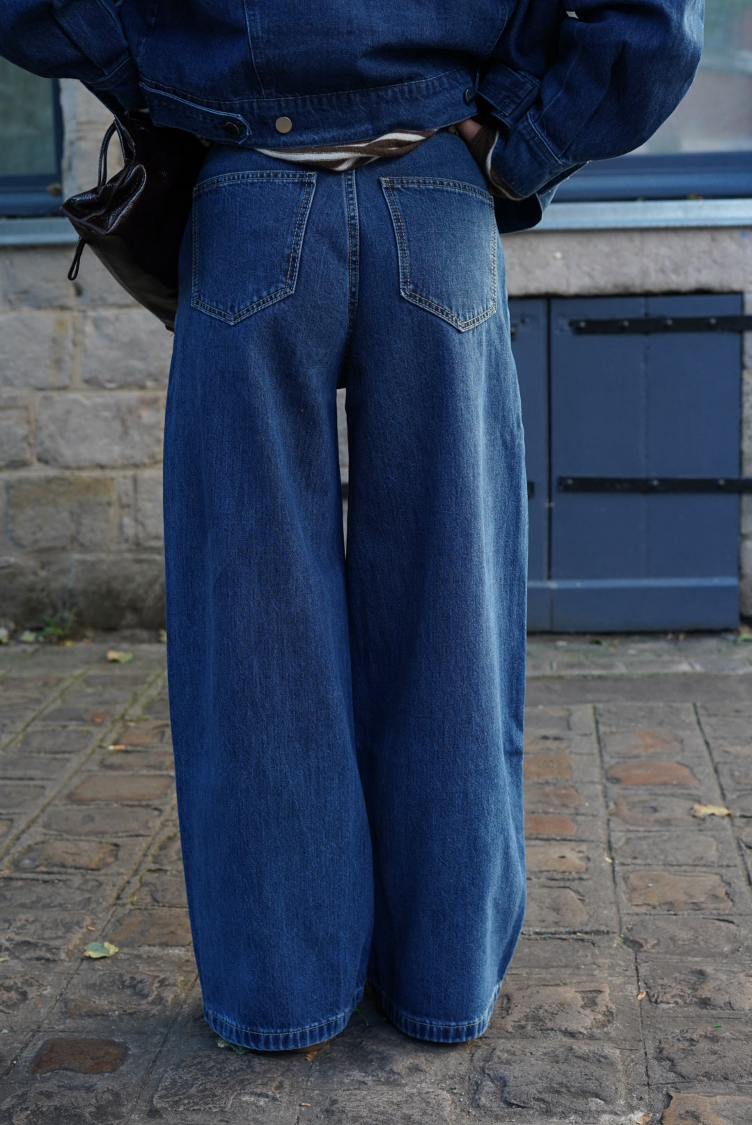 Jean large Romain bleu