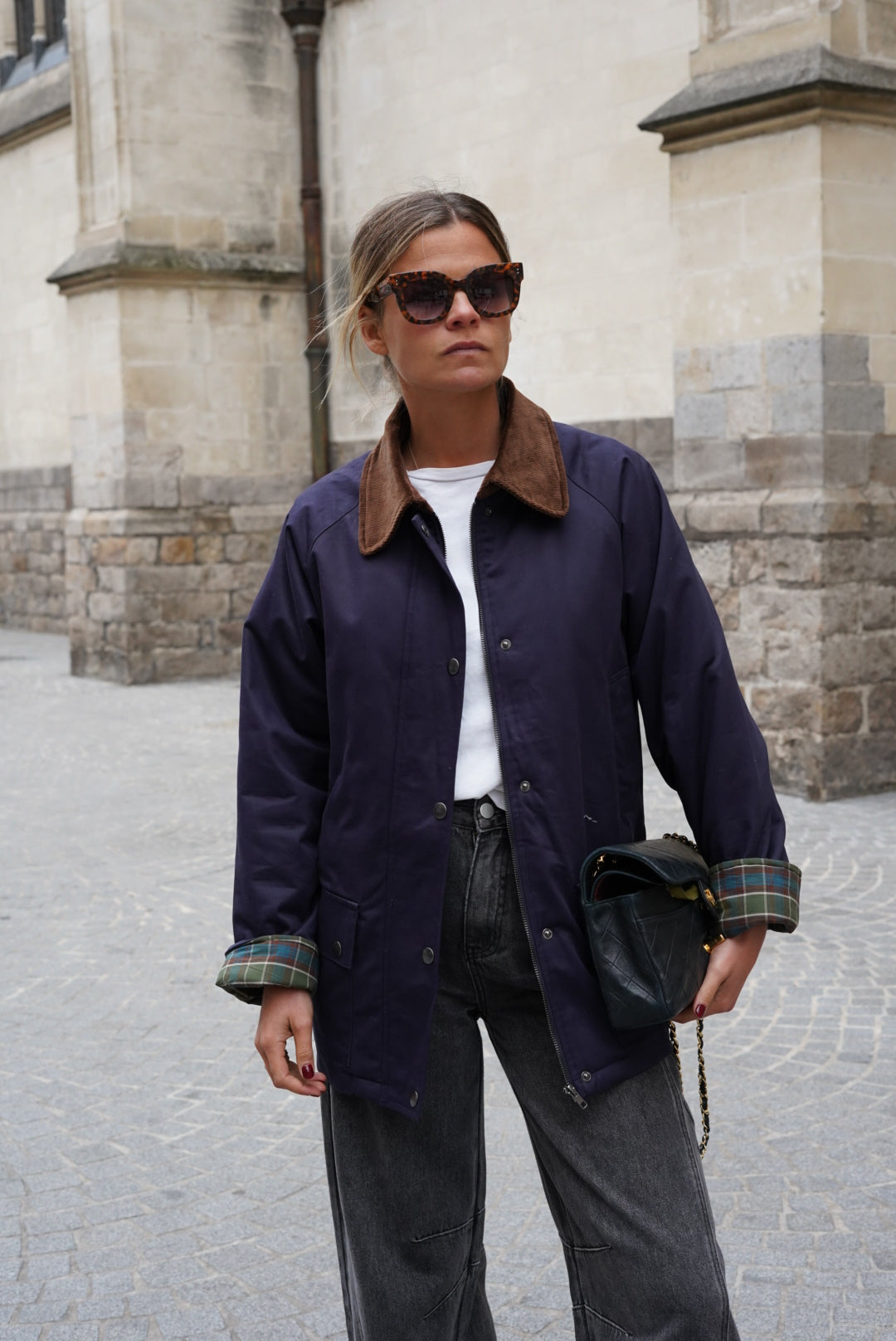 Veste mi-longue Léonie marine