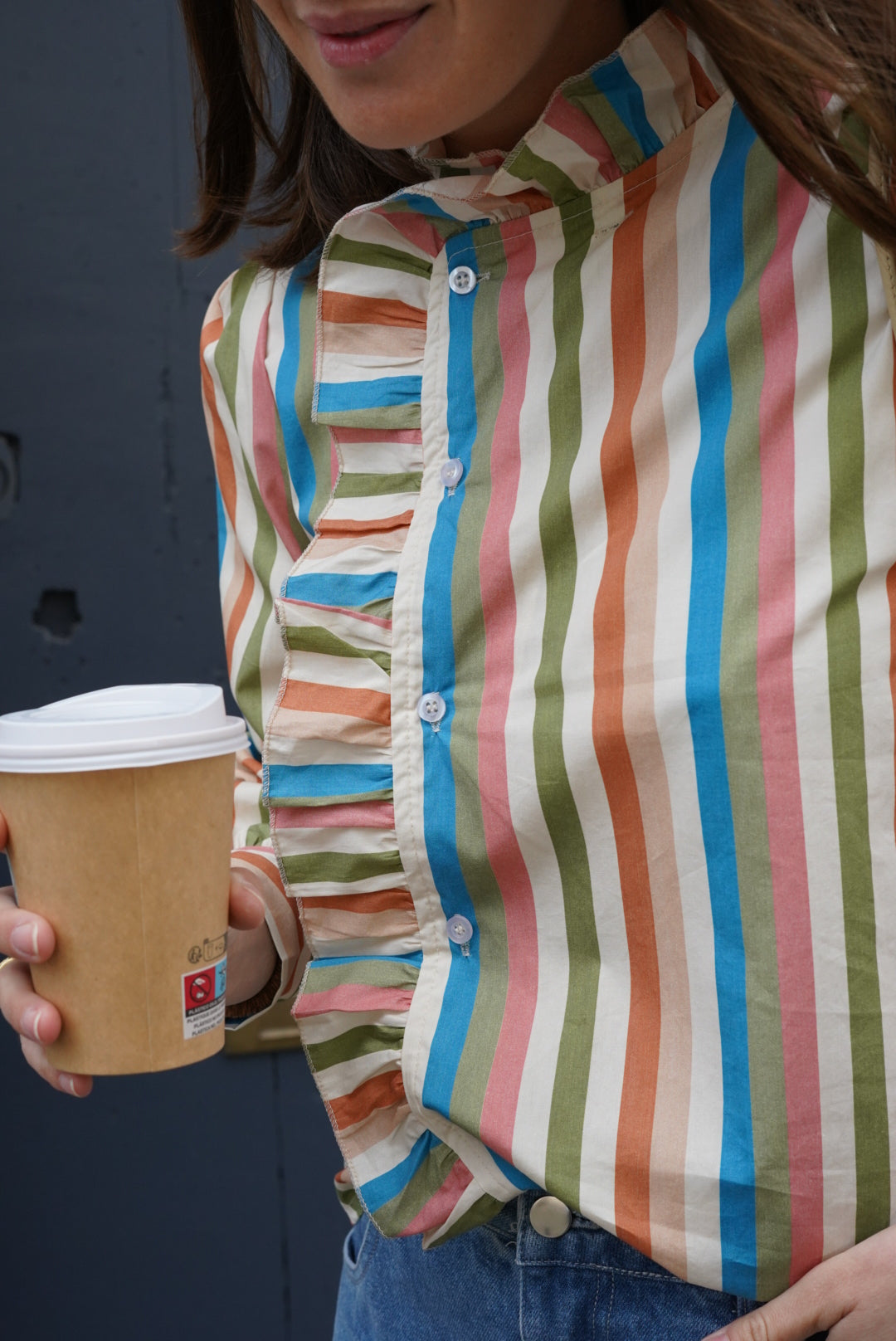 Chemise Marilou rayure multicolore bleu