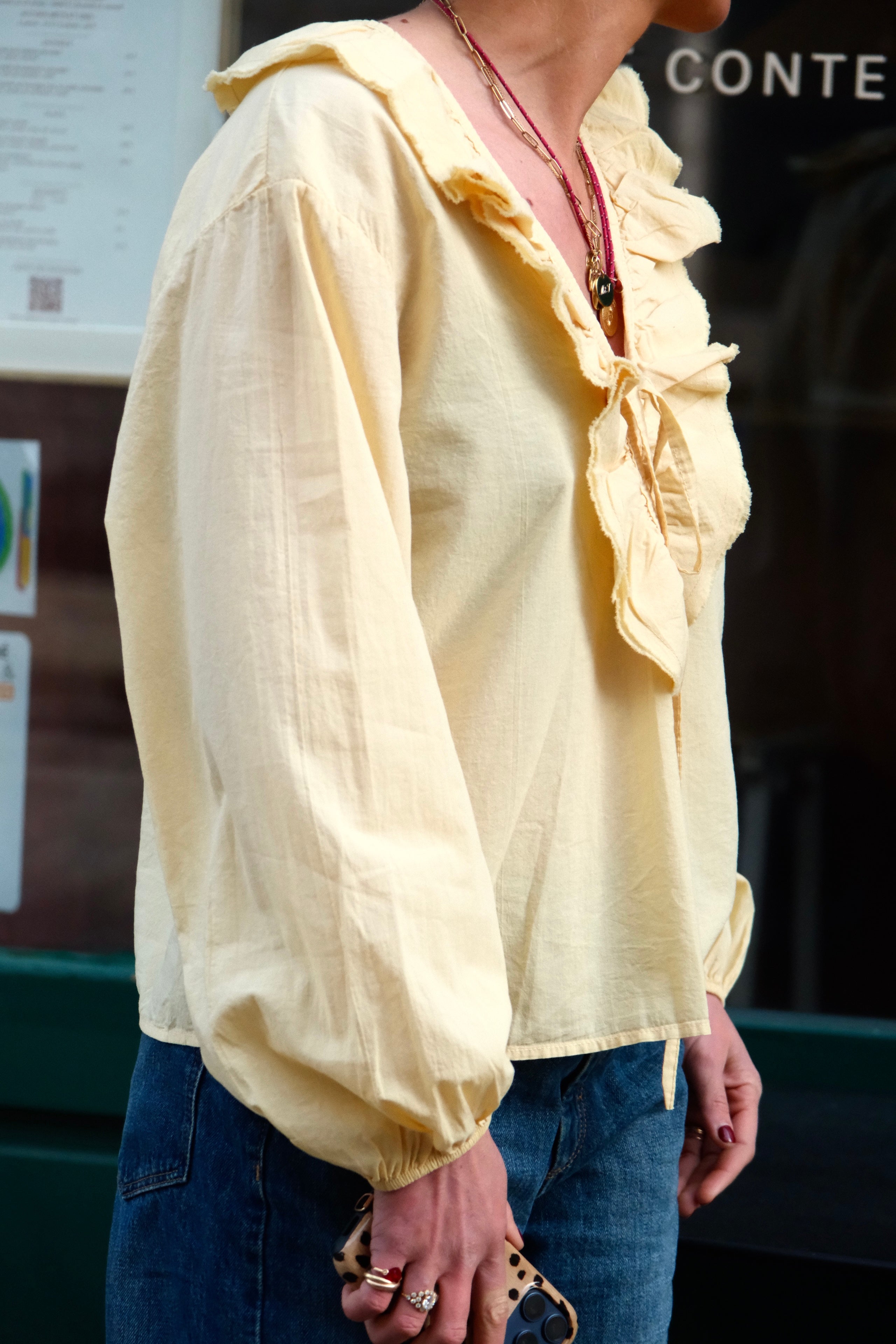 Blouse Sidonie encolure volanté jaune