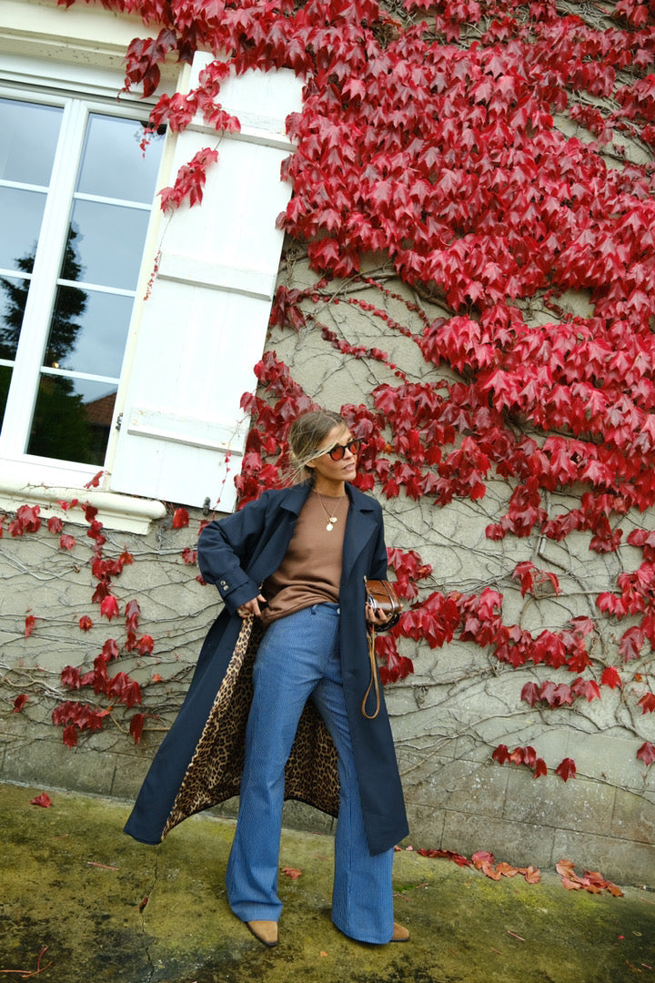 Trench PAUL marine/léopard