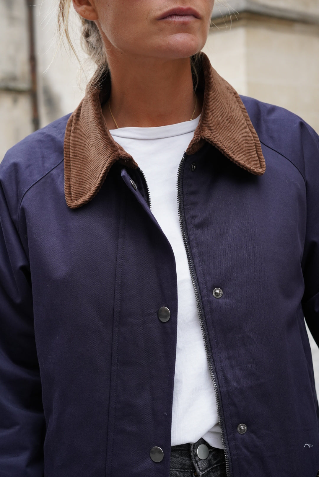 Veste mi-longue Léonie marine