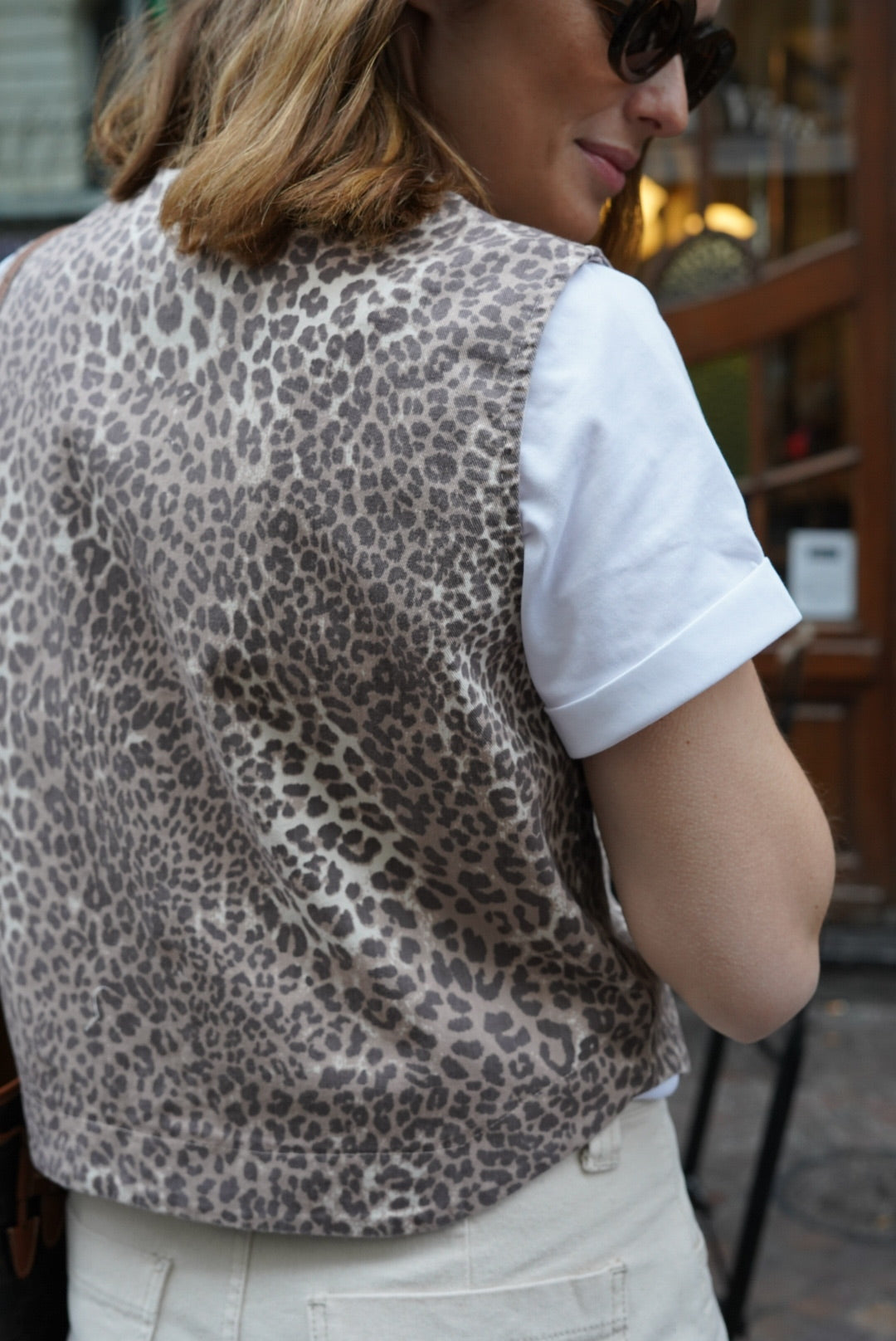 Top sans manche Raoul léopard