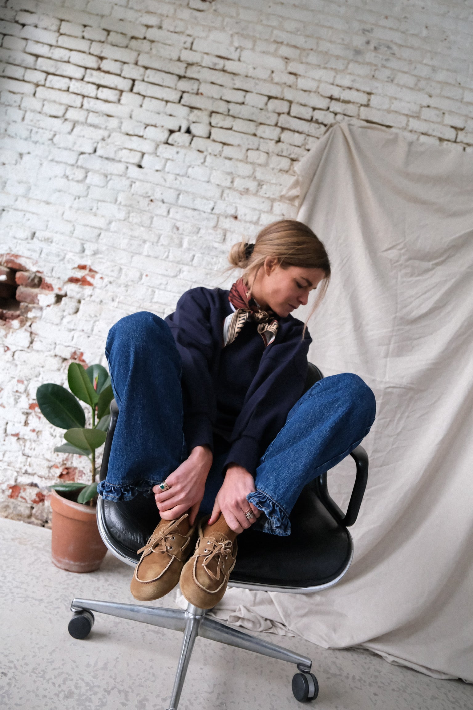 Foulard GEORGIA motif marron