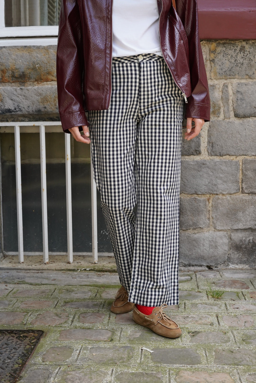 Emile navy gingham pants