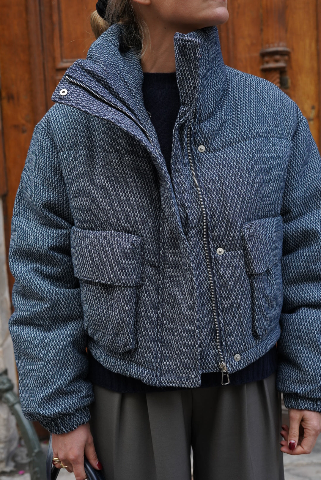 Doudoune Calixte motif bleu