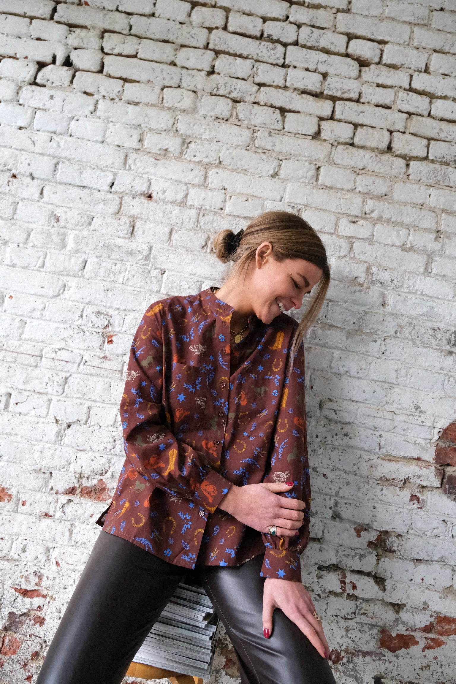 Chemise Western Roper Femme Taille M - Multicolore Brodée à Pressions