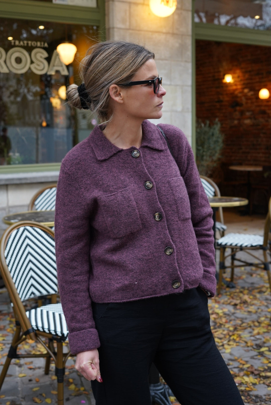 Gilet Alexandre prune