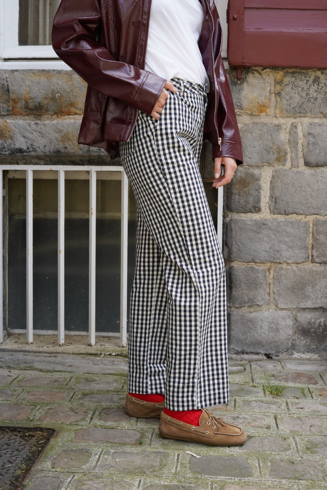 Emile navy gingham pants