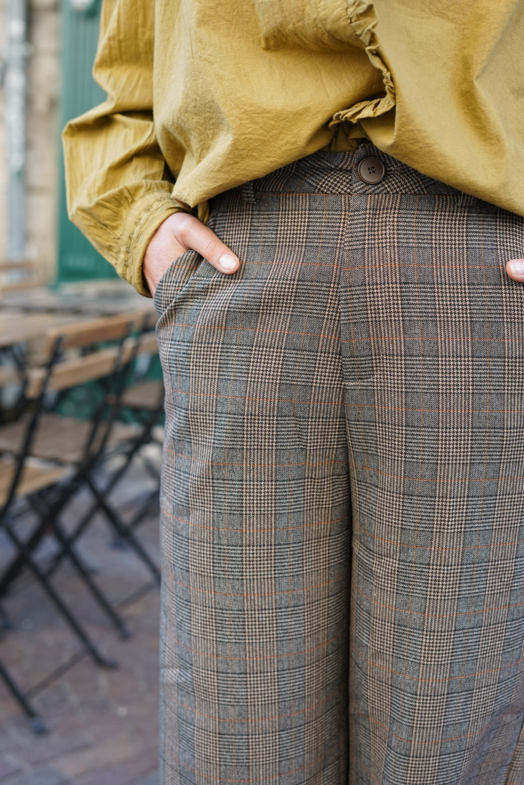 Pantalon Pablo carreaux marron