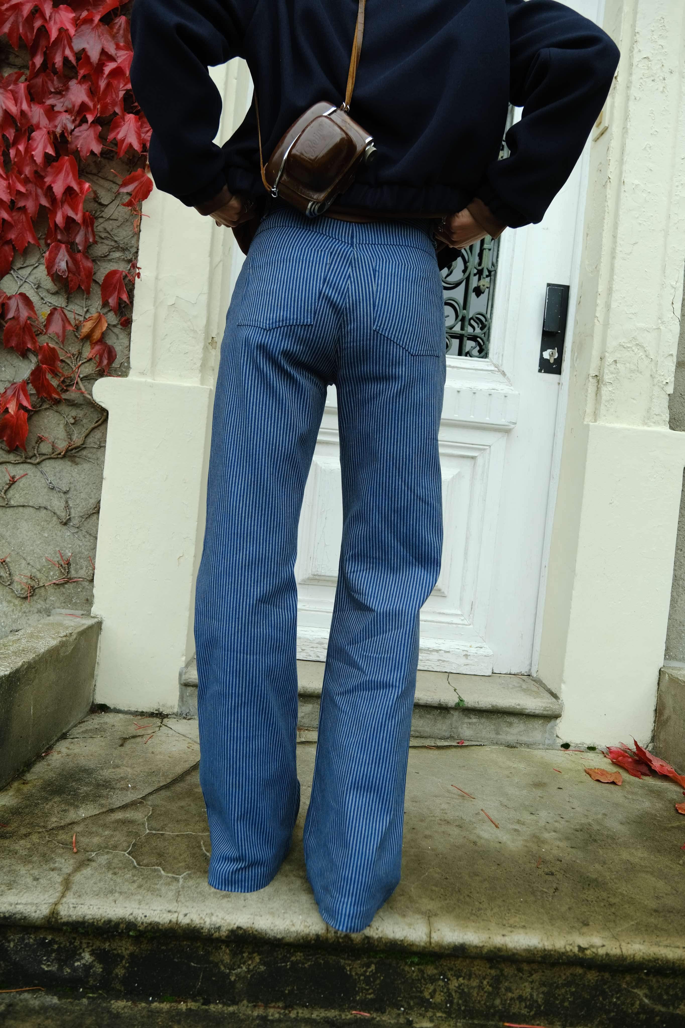 Pantalon VICTOR rayure marine