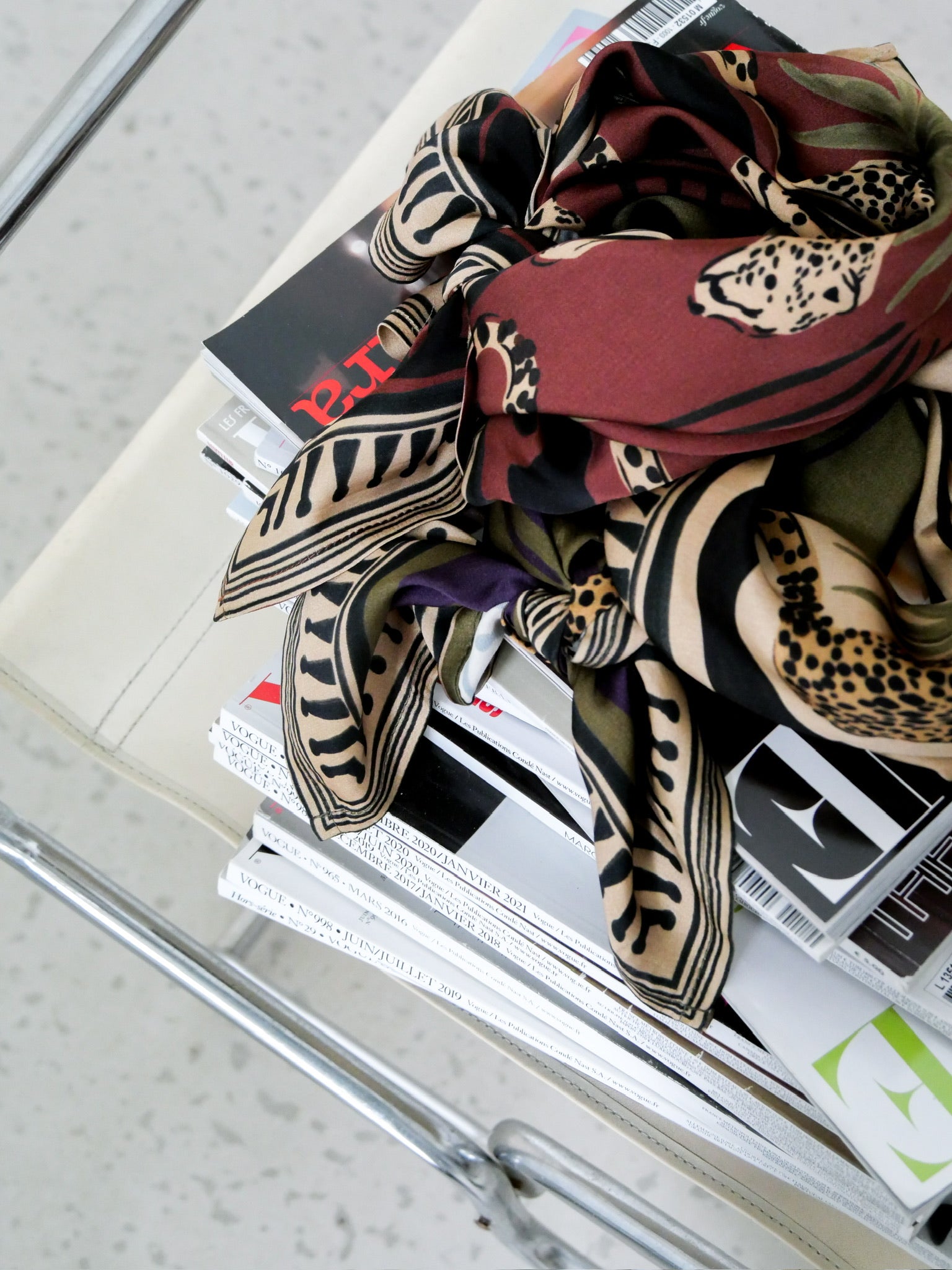 Foulard GEORGIA motif marron