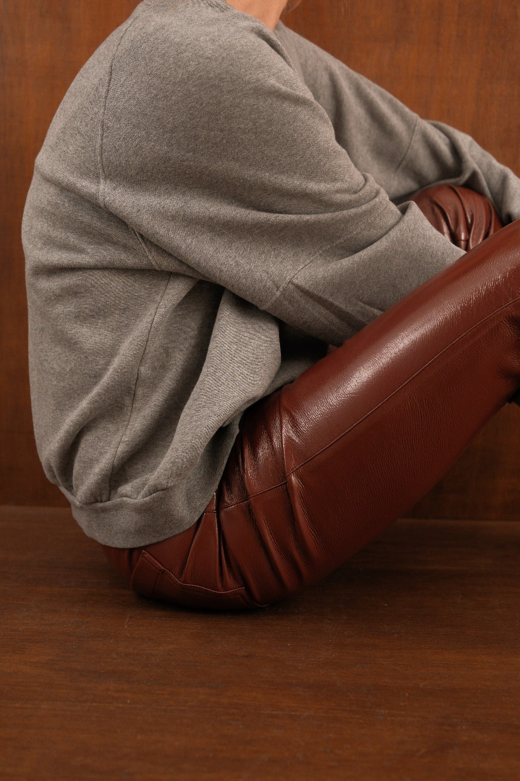 Pantalon BRUNE vinyle acajou