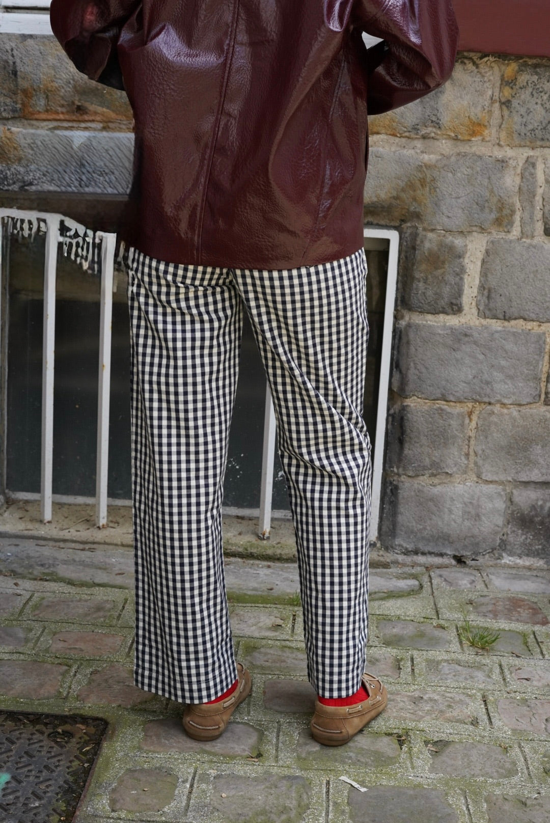 Emile navy gingham pants