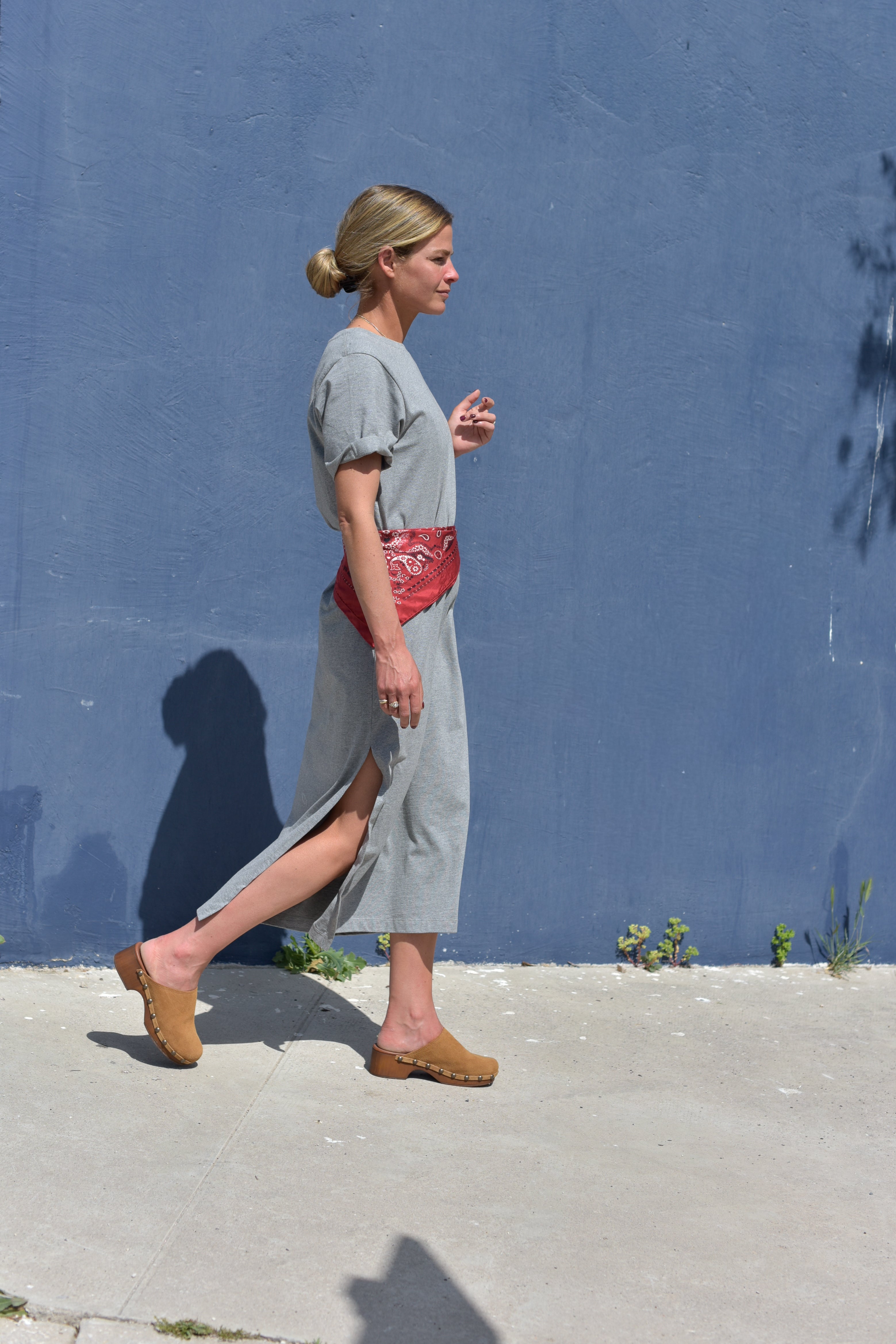 Robe t-shirt ALEXIA gris chiné
