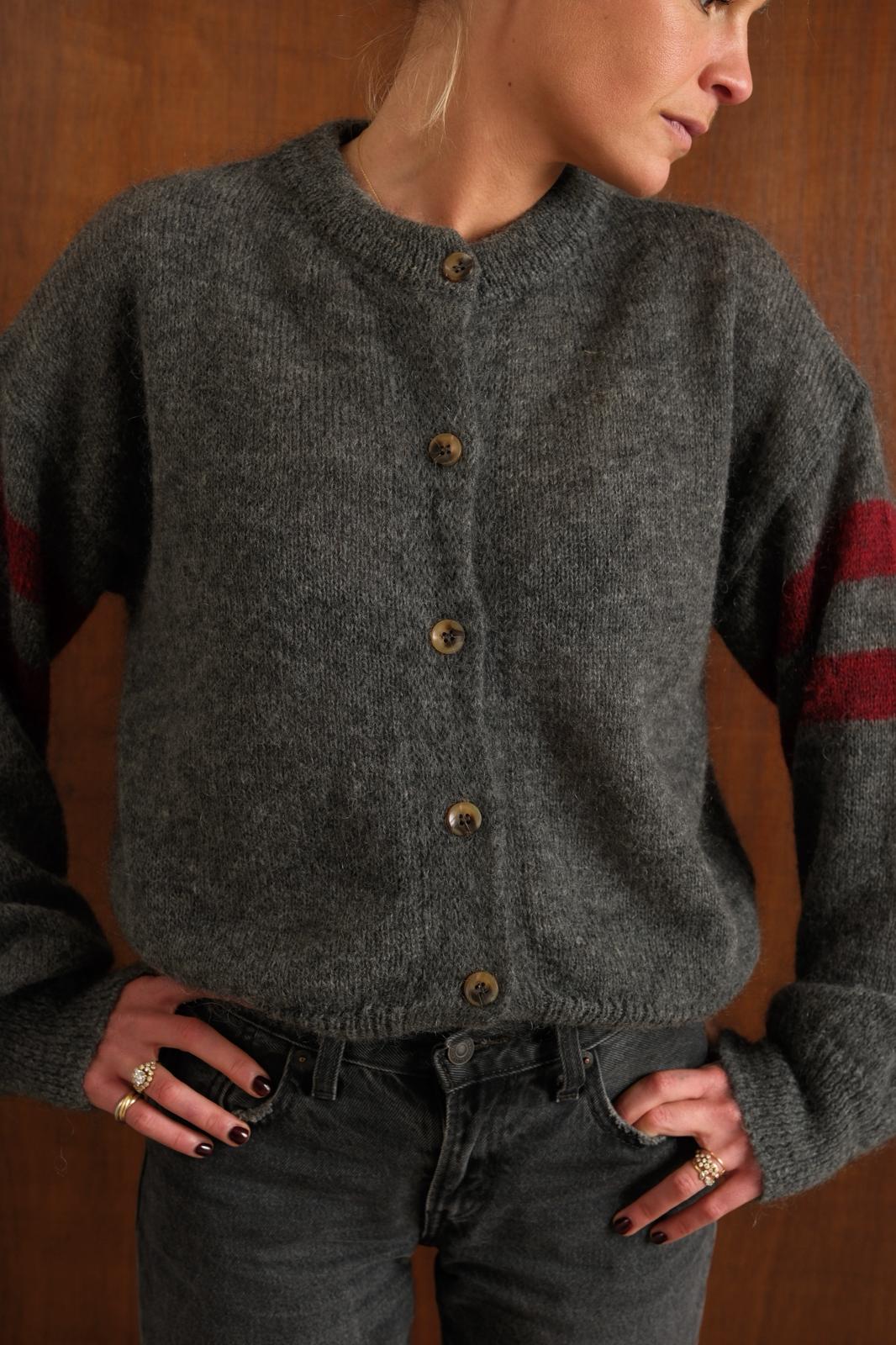 Gilet LEAH gris/bordeaux