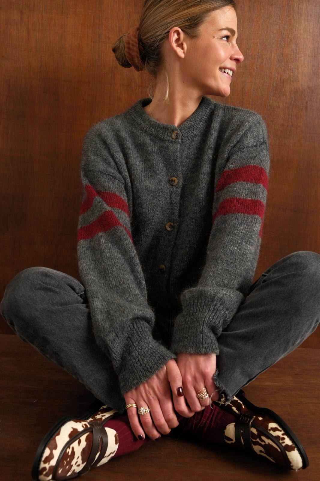 Gilet LEAH gris/bordeaux