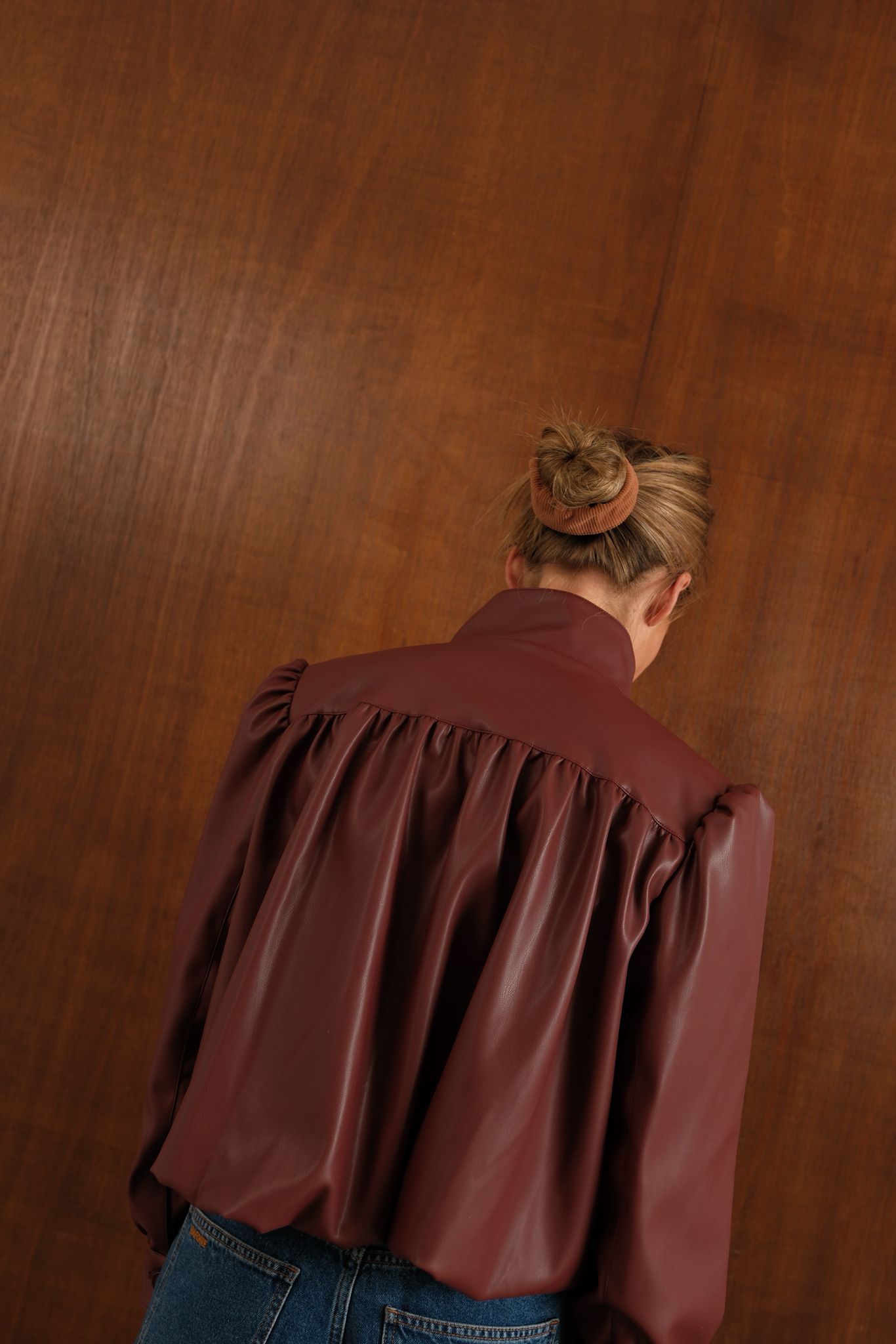 Veste Iris similicuir brique