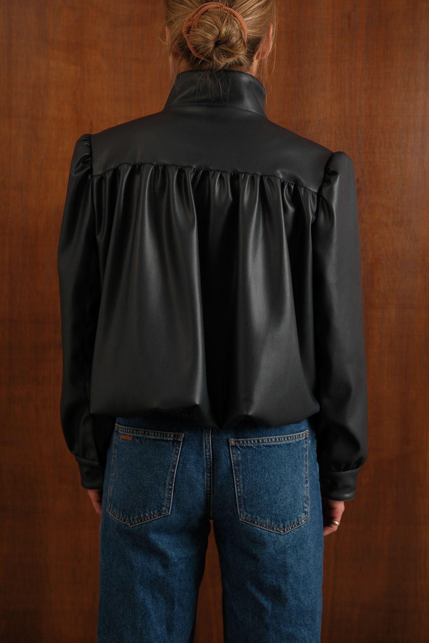 Veste Iris similicuir marine