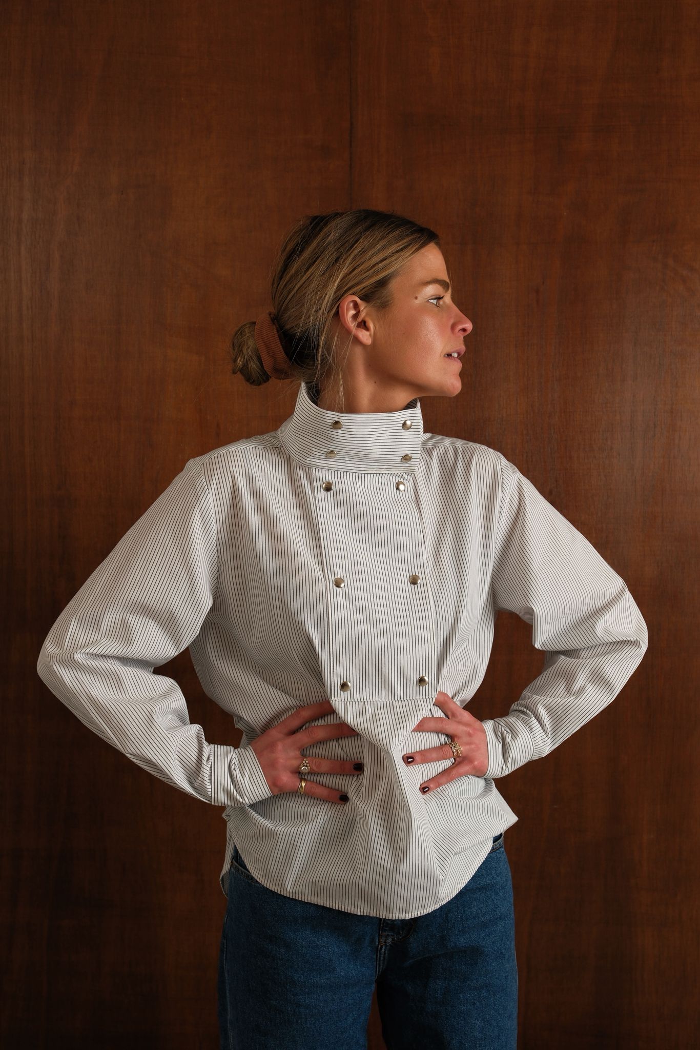 Blouse Nina rayure blanc/marine