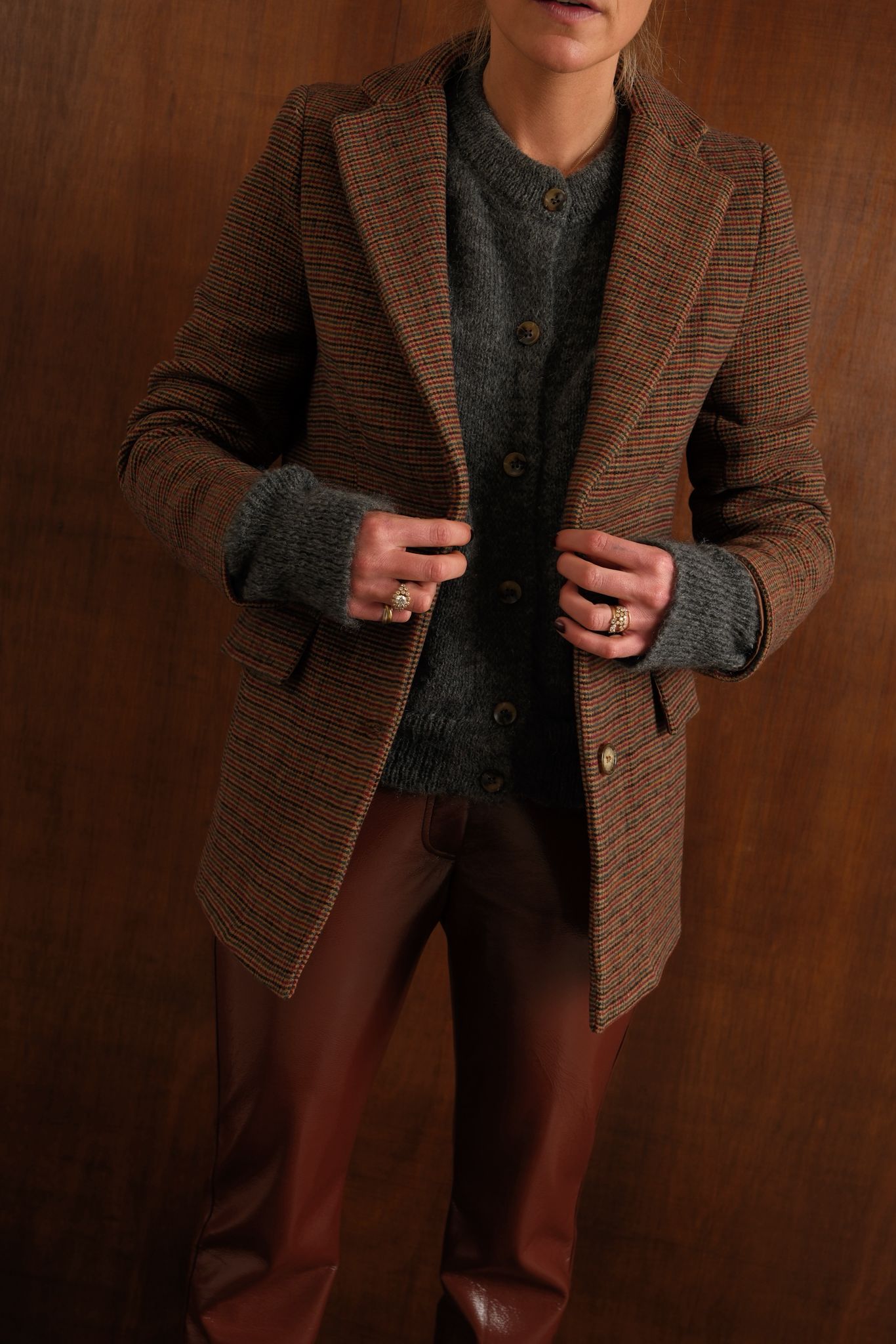 Blazer Gaspard carreaux marron