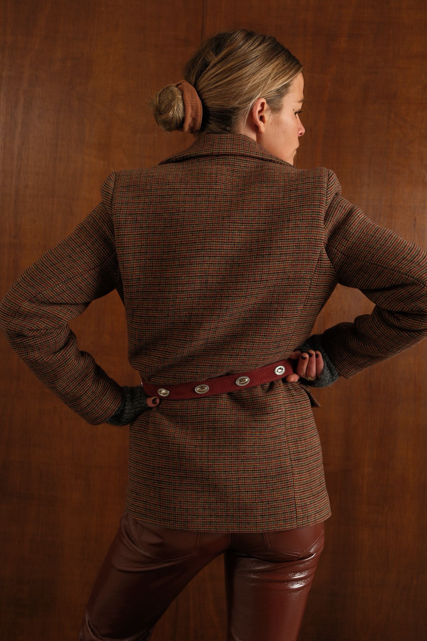 Blazer Gaspard carreaux marron