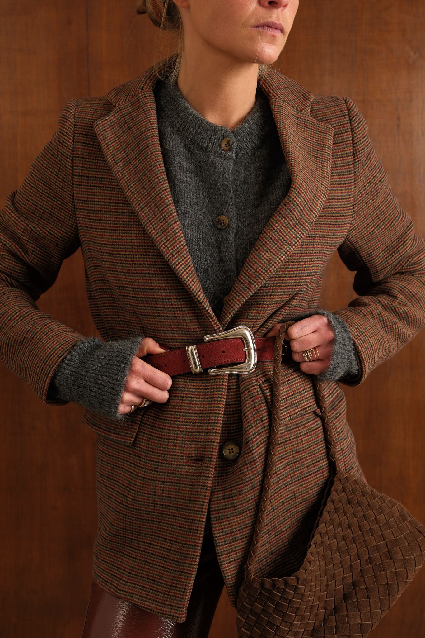 Blazer Gaspard carreaux marron