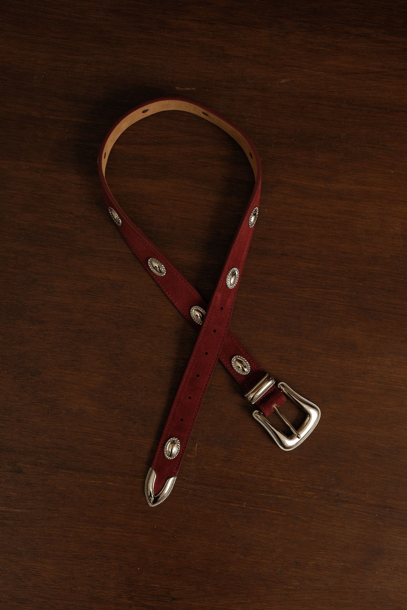 Ceinture daim bordeaux