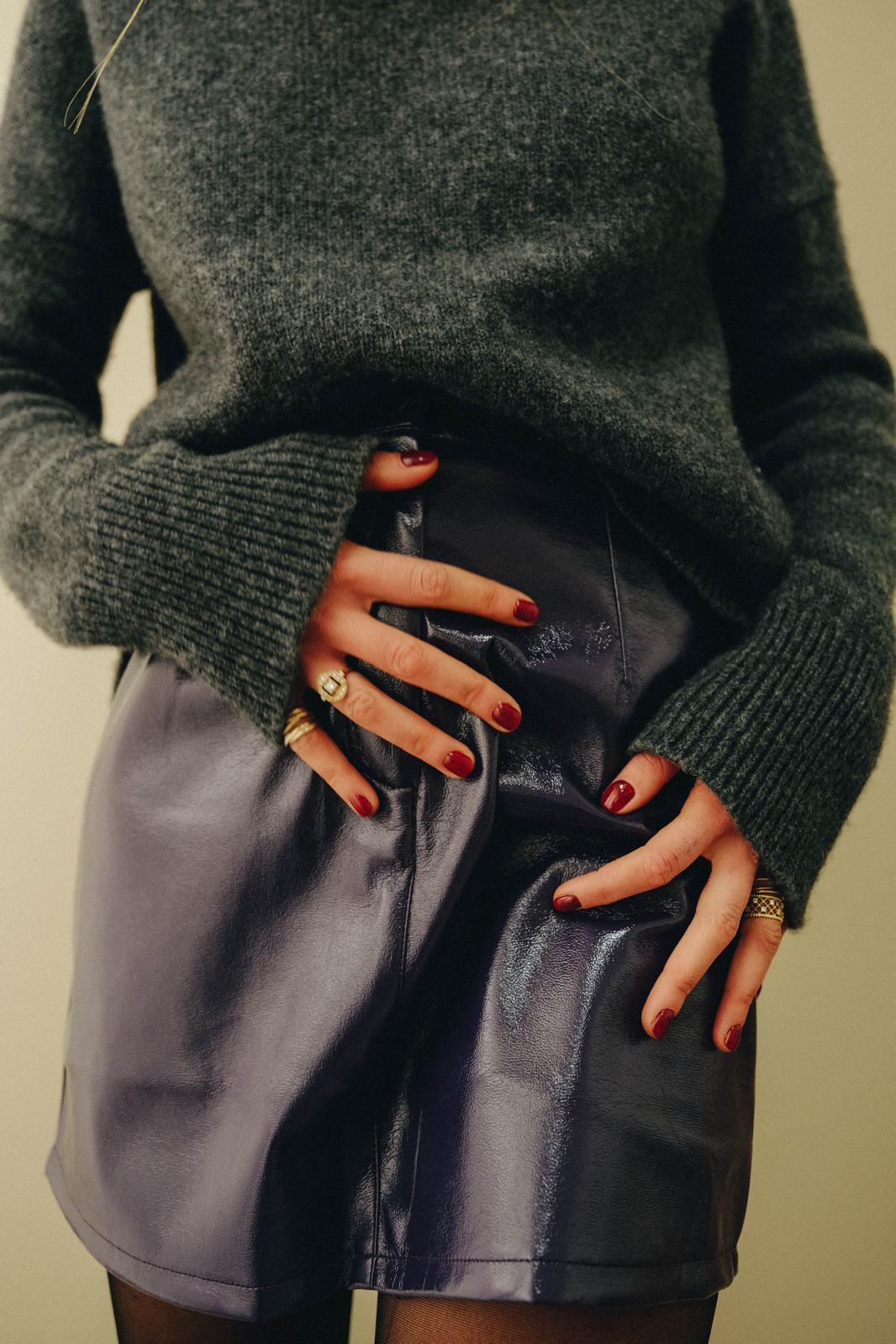 Jupe CELESTE vinyle prune