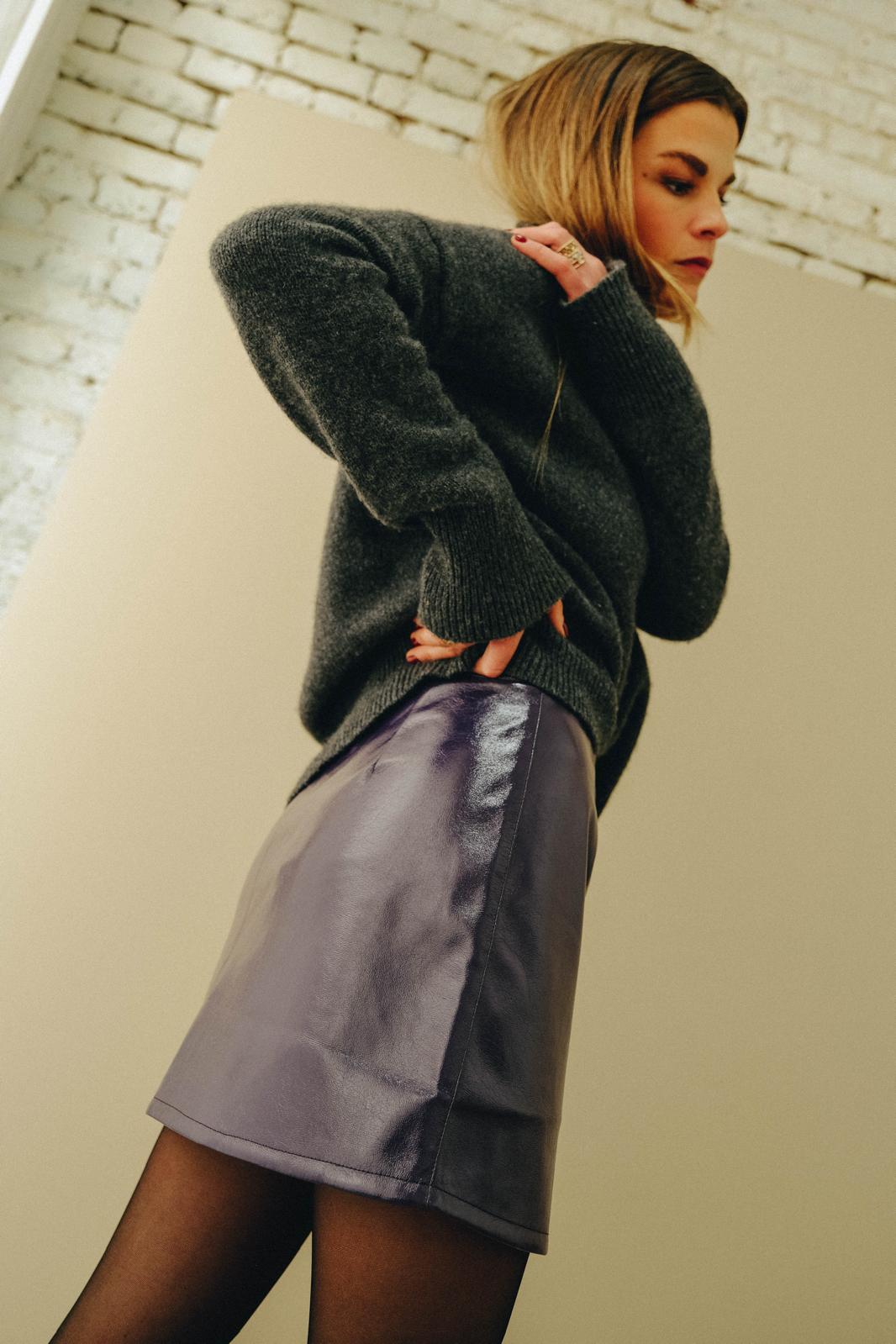 Jupe CELESTE vinyle prune