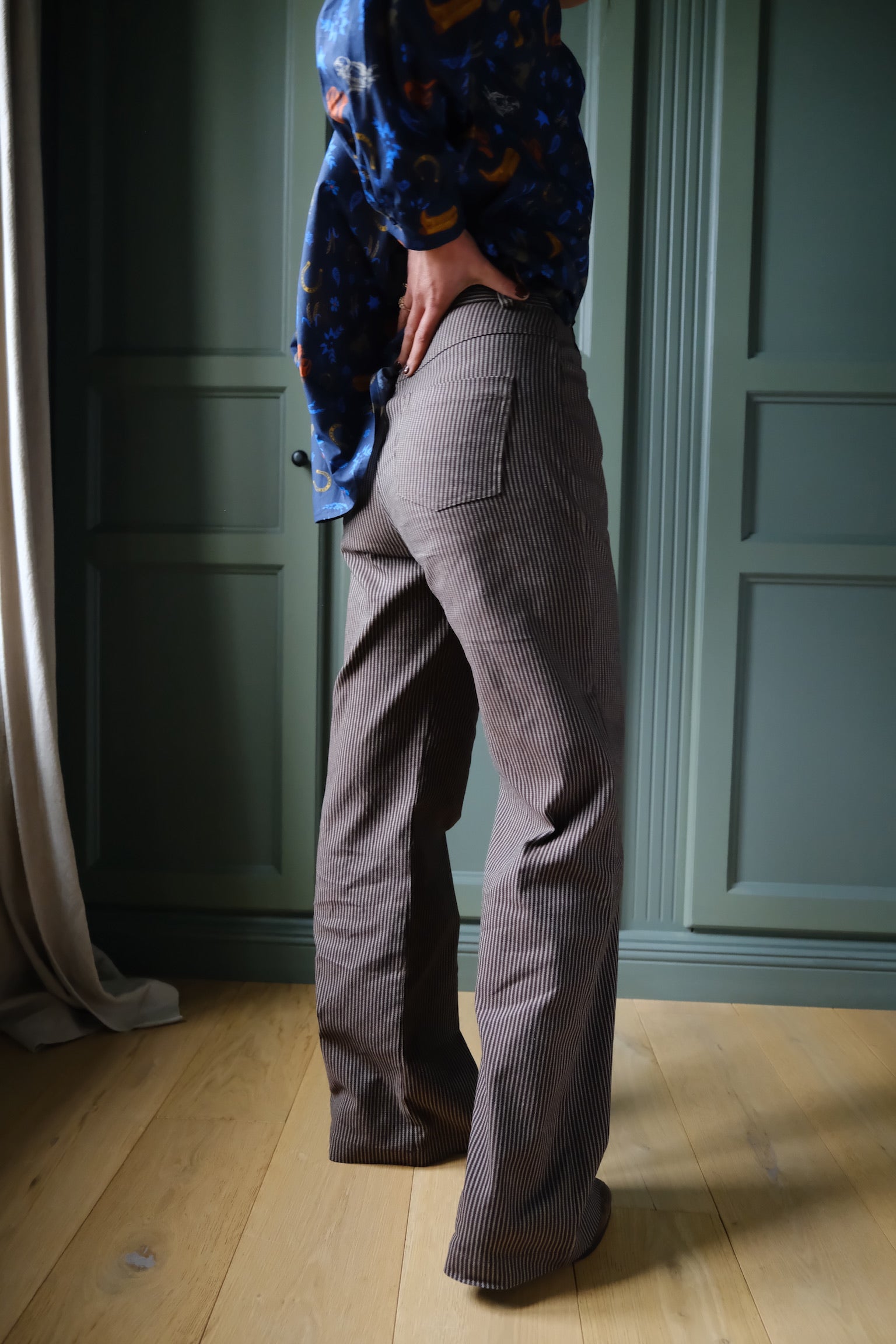 Pantalon VICTOR rayure marron