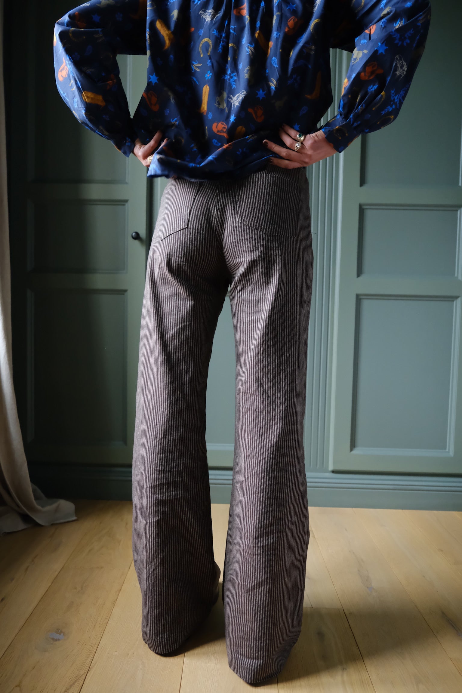 Pantalon VICTOR rayure marron