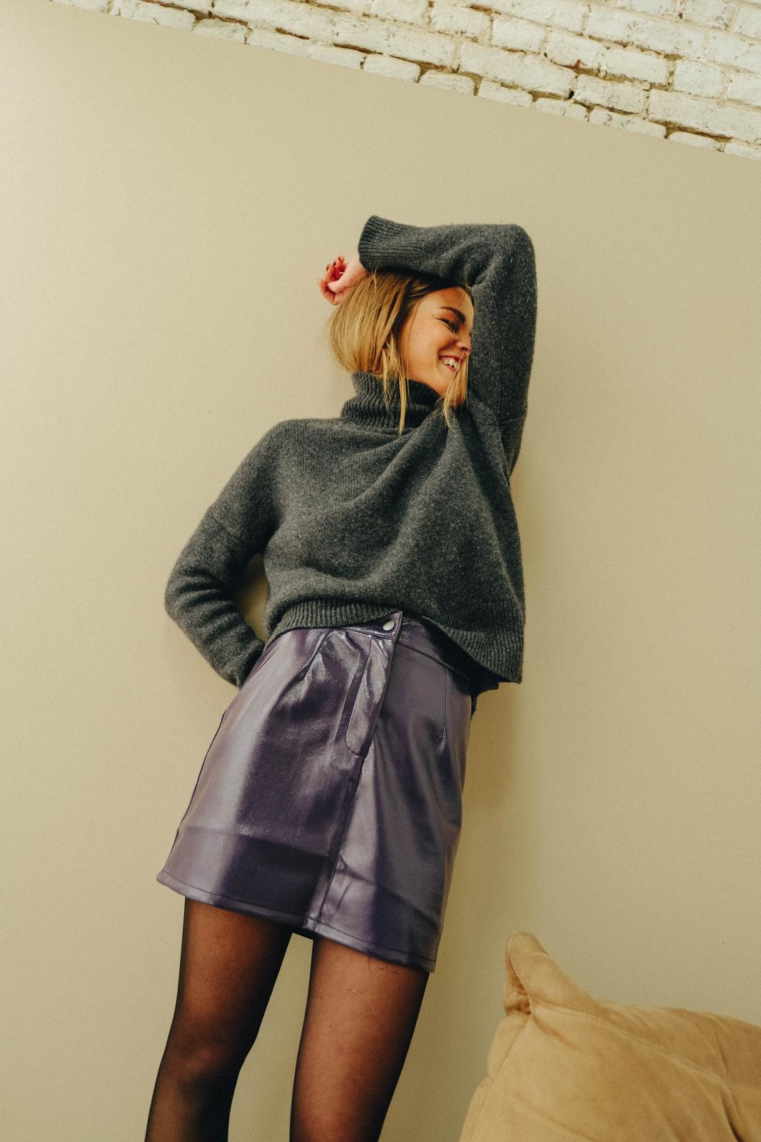 Jupe CELESTE vinyle prune