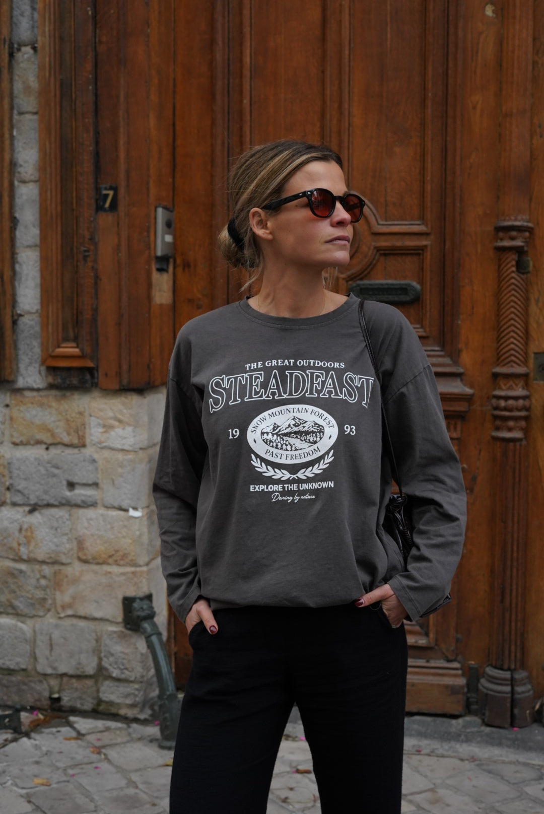 T-shirt Simon inscription anthracite