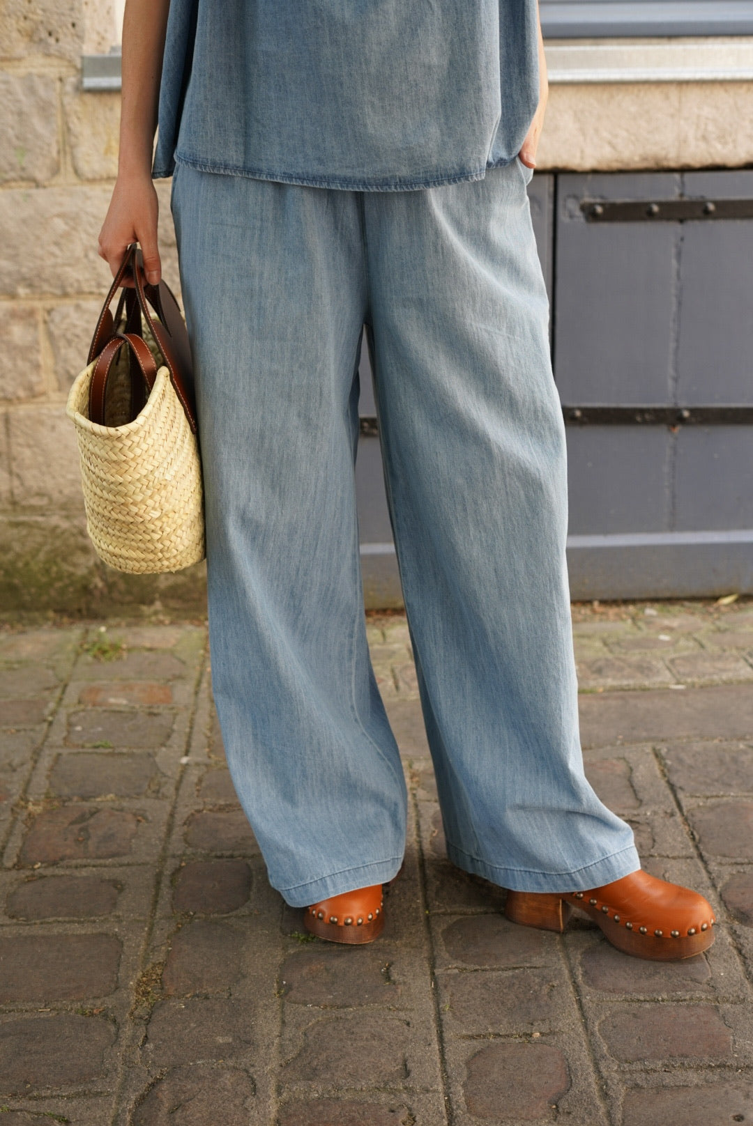 Pantalon Théophile denim clair