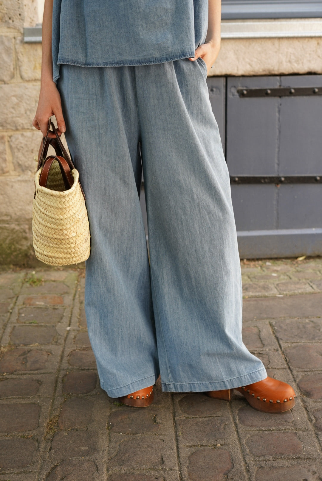 Pantalon Théophile denim clair