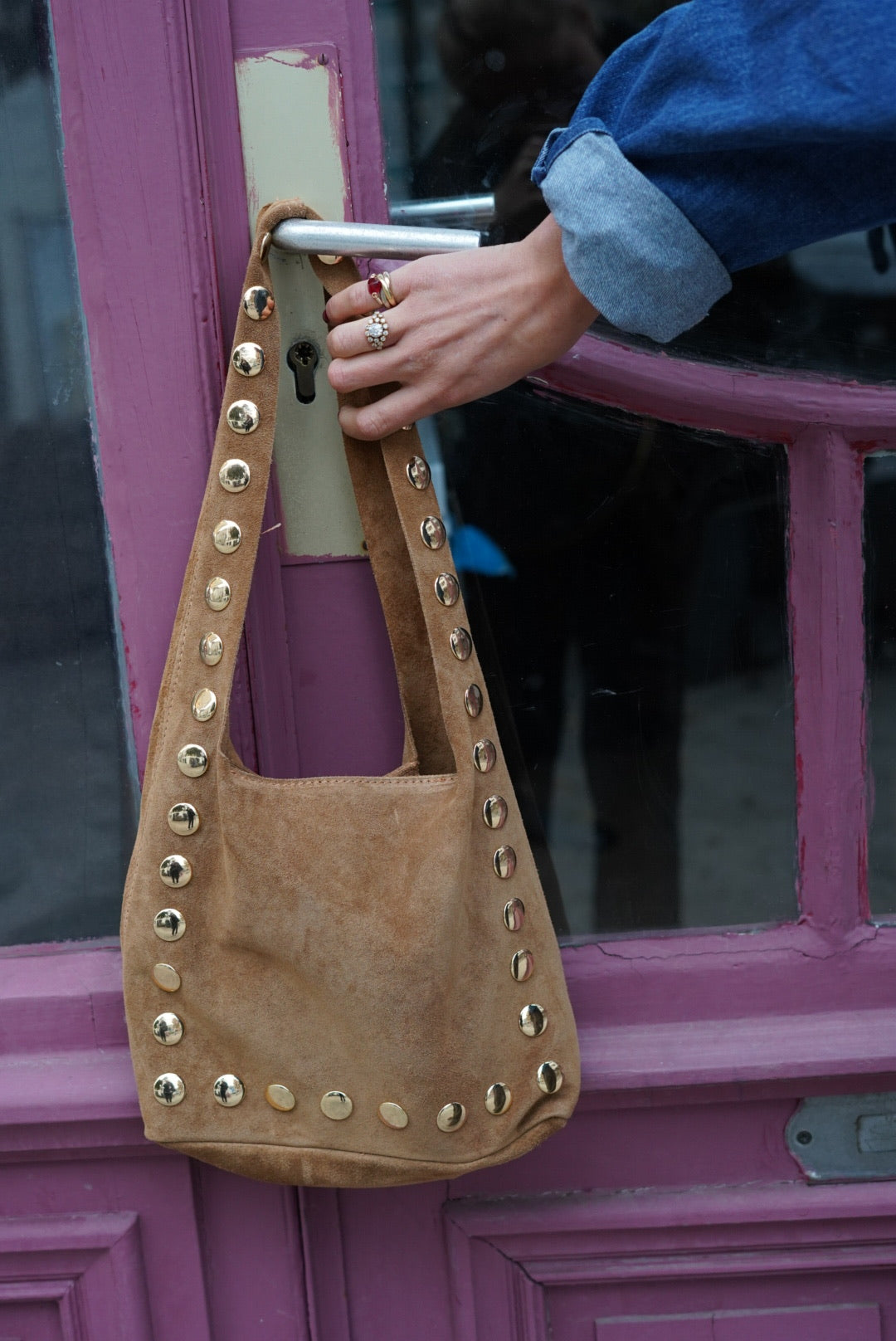 Sac daim clou camel