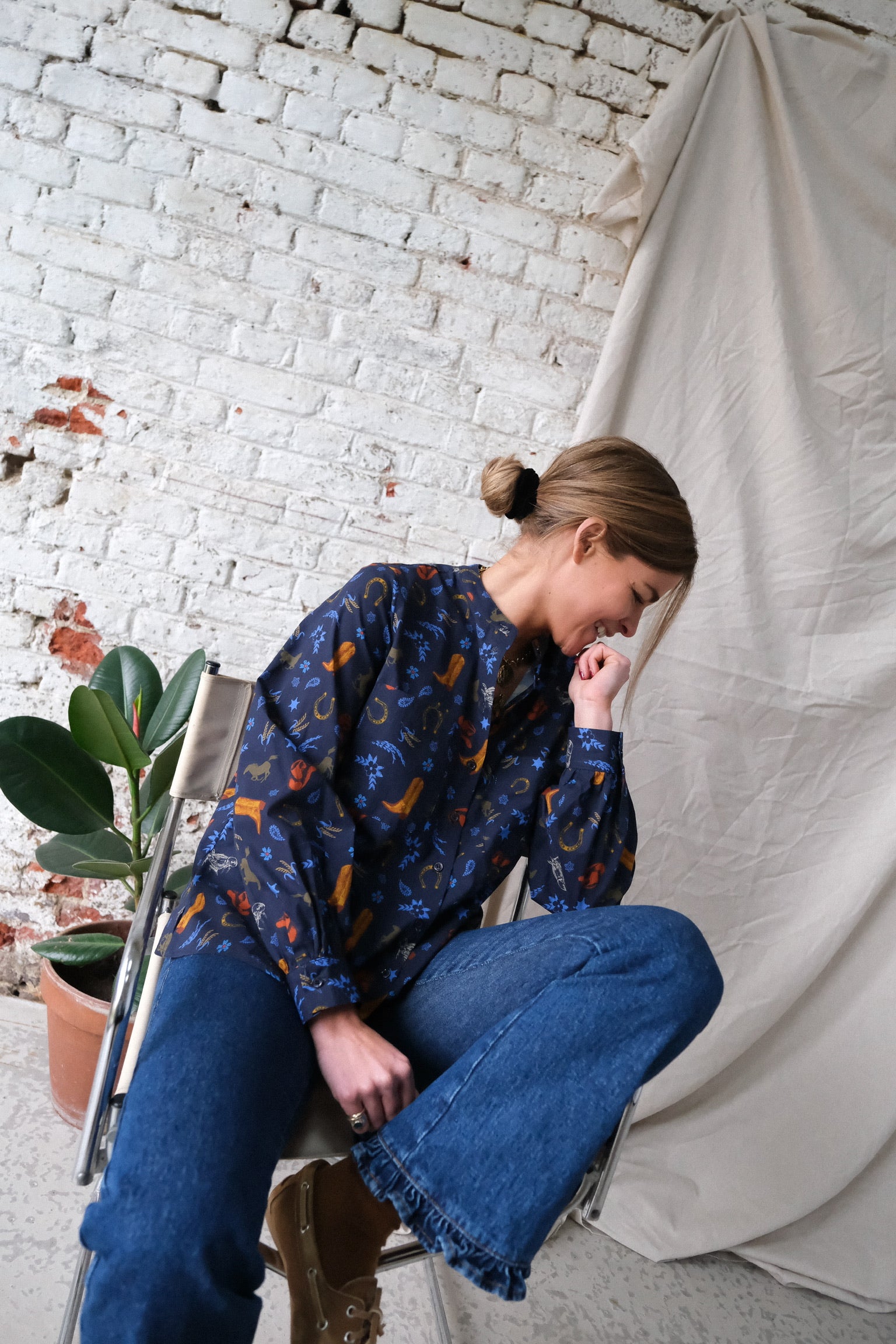 Chemise MARIA cowboy marine